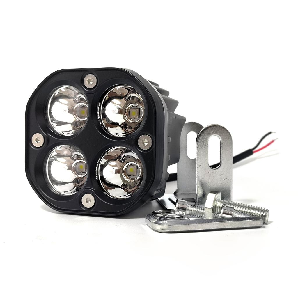 Motorcycle LED Headlights, Four-eye Spotlights, Four-leaf Clover Work Light 12-80V Waterproof 3-inch 4LED Spotlight