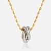 Design sense Classic style 18K gold, gold and silver color matching interlocking line winding interlocking necklace
