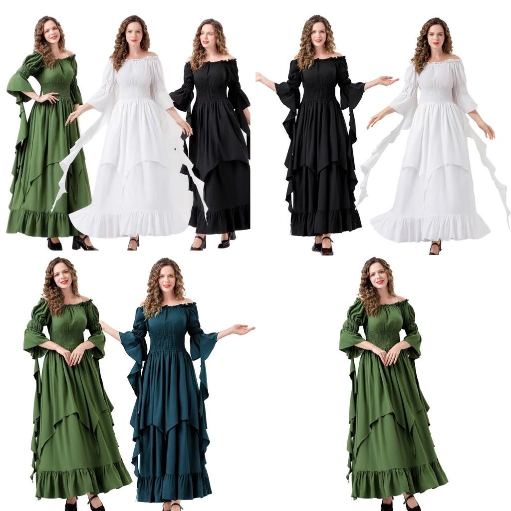 Historical Festival Dress With Flared Sleeves For Cultural And Themed Events