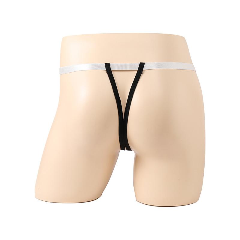 Sissy Lingerie Men'S Lace Penis Pouch Mini Panties Belt Hollow Safety Buckle T-Back Thong See Through Fetis Erotic Underwear