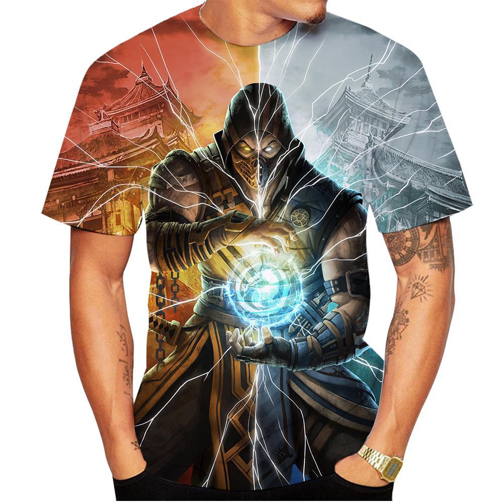New Summer Hot Sale Mortal Kombat 3D Print Men's/women's T Shirt Short-sleeved Round Neck Clothing Plus Size 100~6xl Oversize
