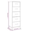 Chest of Drawers 42 X 35 X 110 Cm Solid Pine Wood