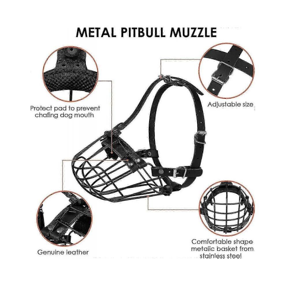 Atmungsaktiver Metallkorb-Maulkorb für Pitbull Amstaff Staffordshire Terrier Große Hunde