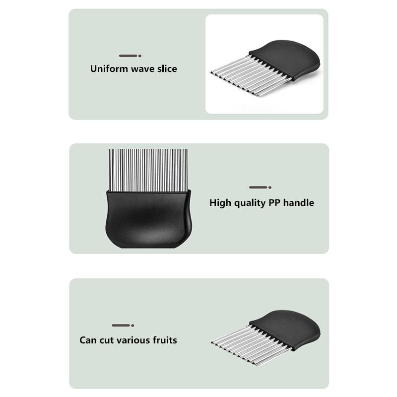 1ks nůž na krájení brambor s vlčími zuby Vlnitý nůž na brambory vlnitý nůž Kráječ na plátky Hluboké zvlnění