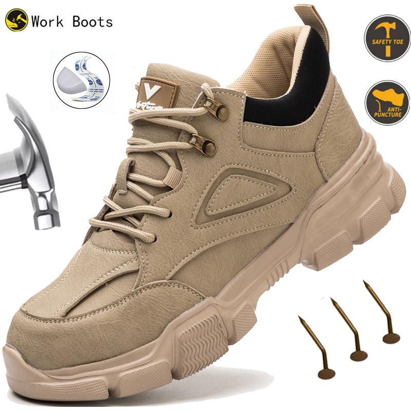 Safety Shoes Men Rotary Buckle Work Sneakers Indestructible Shoes Anti-smash Anti-puncture Work Shoes new steel toe shoes