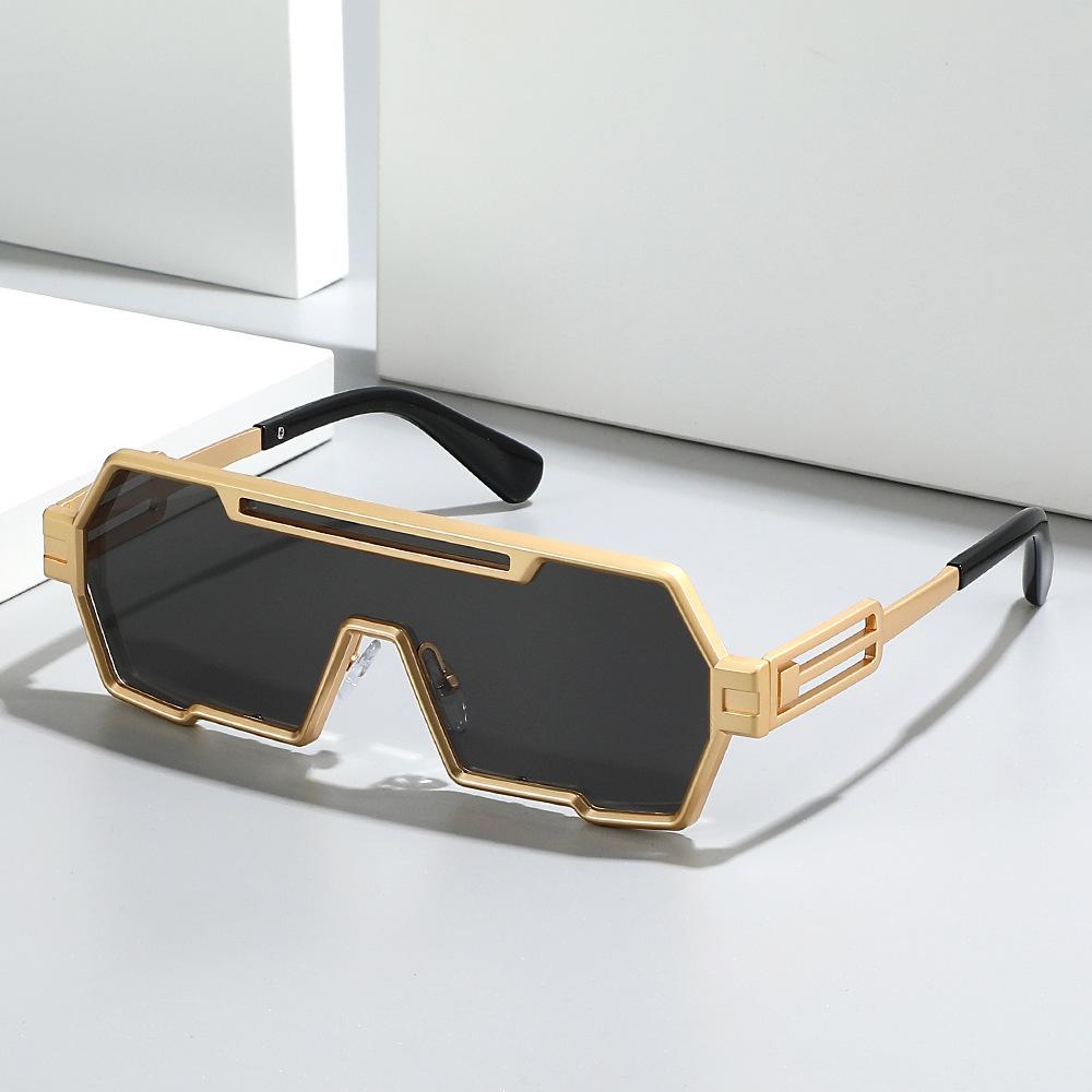Retro Steampunk Mens Sunglasses Polygonal Frame Vintage Street Fashion High End Sunglasses for Men