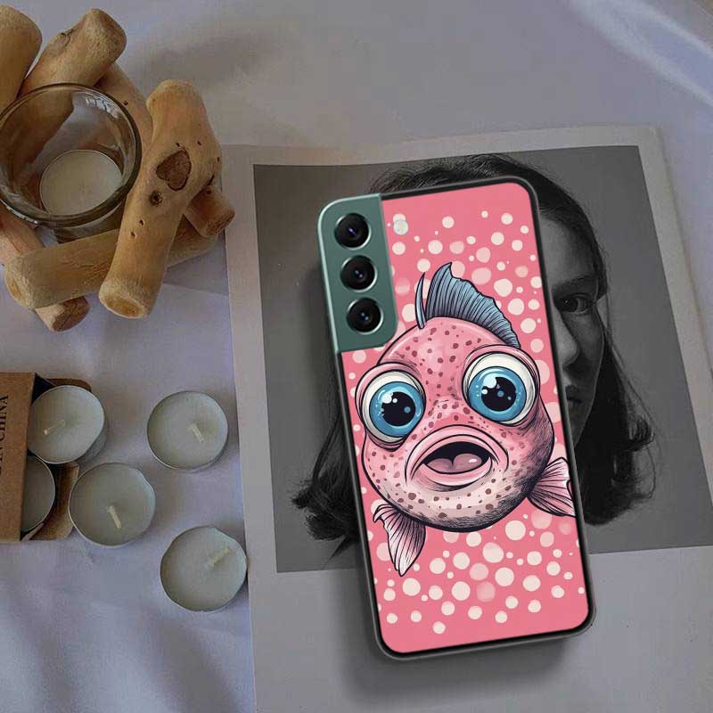 Pop Art Drawing Ideas Fish Phone Case For Samsung Galaxy S22 S25 Ultra S21 S10 Plus S26 Edge S20 S23 S24 FE Cover Silicone S