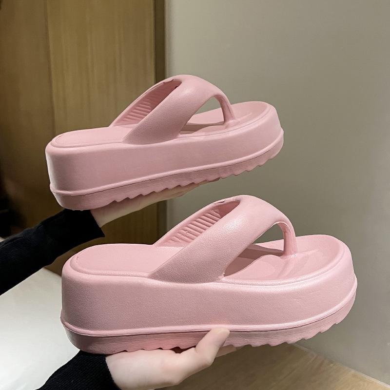 Fashion Pink Platform Slippers Women Thick Sole Soft Summer Eva Slippers Female Non-slip Flip-flops Ladies Comfort Outdoor Beach Slipper