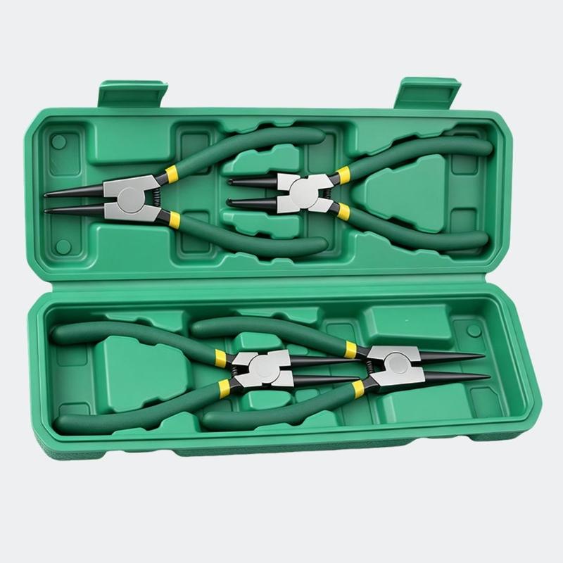 7inch Carbon Steel Circlip Pliers for Equipment Service with Coated Grip and Internal External Operation for Maintenance