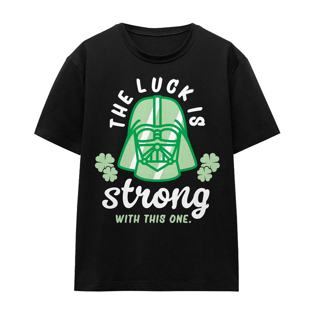 STAR WARS Unisex Adult Strong Luck Darth Vader St Patricks Day T-Shirt