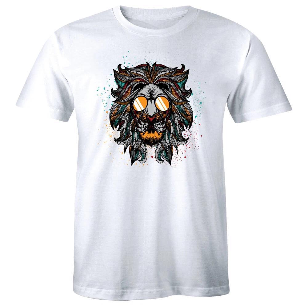 

Cool Fun Hippie Lion with Sunglasses Image T-Shirt for Men M
