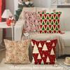 Christmas Themed Throw Pillow Covers Pattern Cushion Cover Suitable for Sofa Bedroom Car Pillow Cover