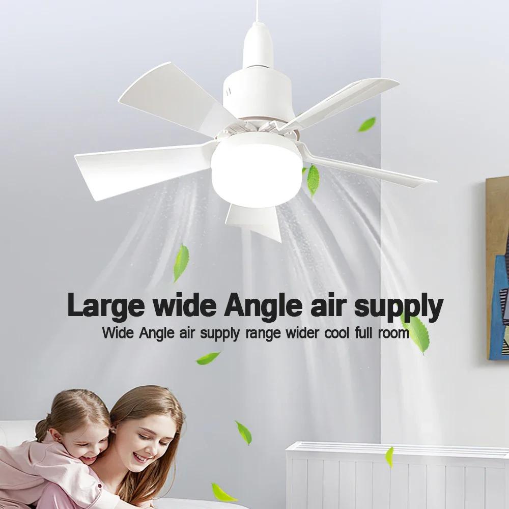 Black/ White 30W LED Ceiling Fan with Lamp 5-Speed Fan Durable Silent Electric Ceiling Fans for Bedroom Living Room Study