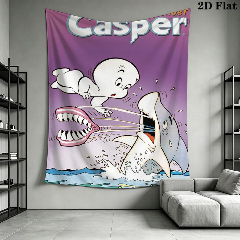 Casper Ghost Pattern Home Decor Tapestry, Wall Hanging, Decorative RV Wall Cloth.NGT0928382