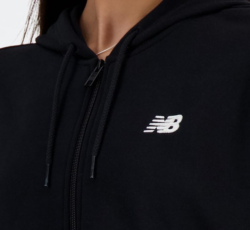 New Balance Sport Essentials French Terry Full Zip Size L Women's (WJ41501) Black,