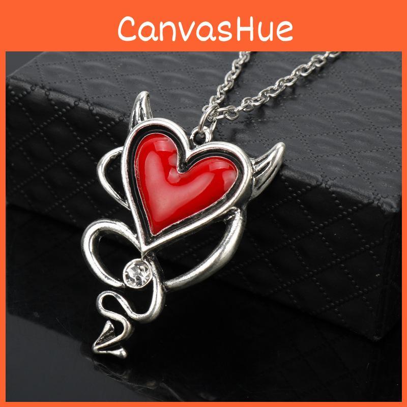 Gothic Heart Pendant Necklace With Snake Chain Alloy Accessory For Men And Women