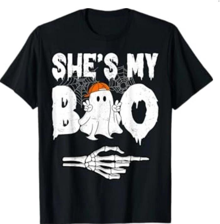 Shes My Boo Couple Matching Halloween Costumes T-Shirt XL