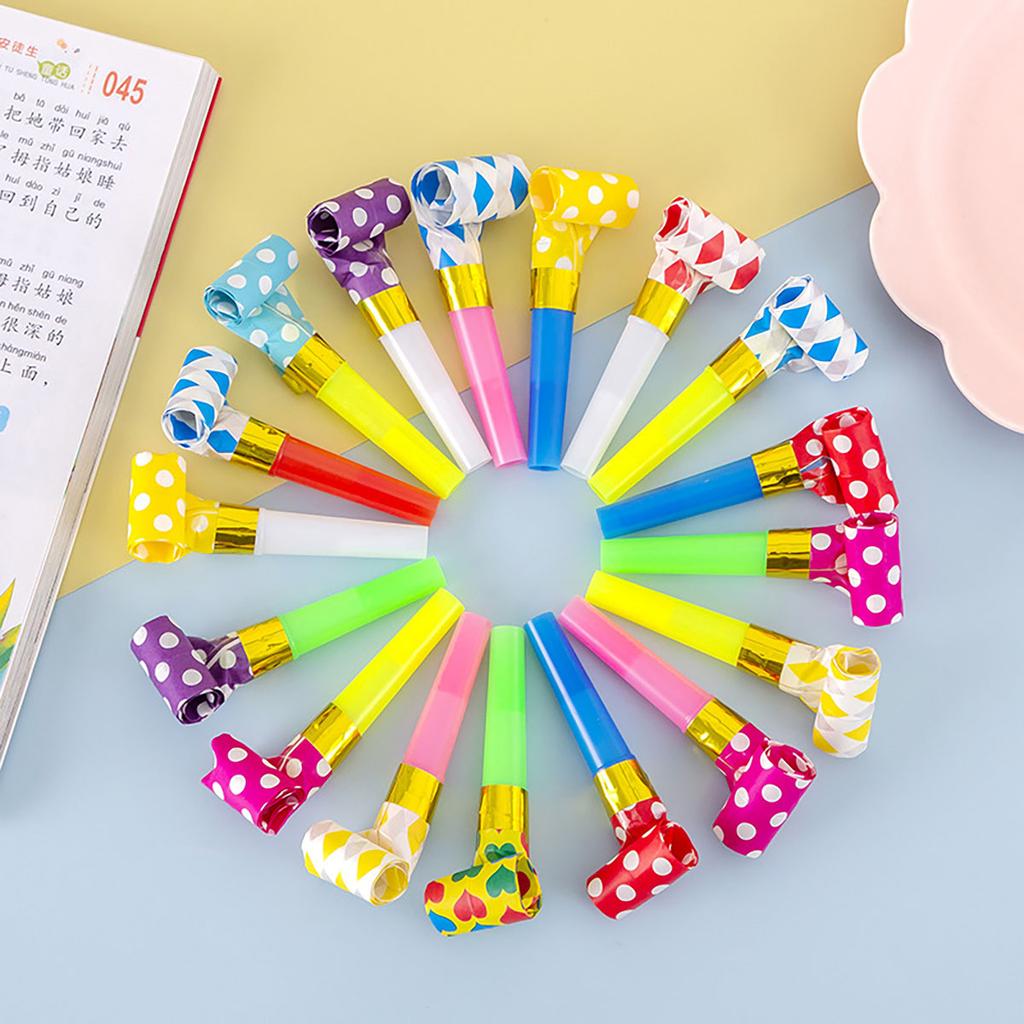 30PCS Colorful Whistles Toy Funny Toy Children Blowing Dragon Whistle Blow Roll Toys Baby Party Games Birthday Gifts Toddler Toy