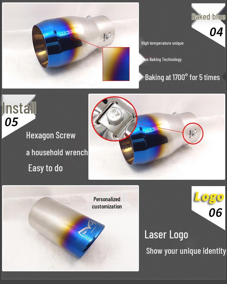 Compatible Tailpipe for Toyota Prado, CRV, Haval H6, Reiz, ASX, Journey, Vitara, and Pajero Sport