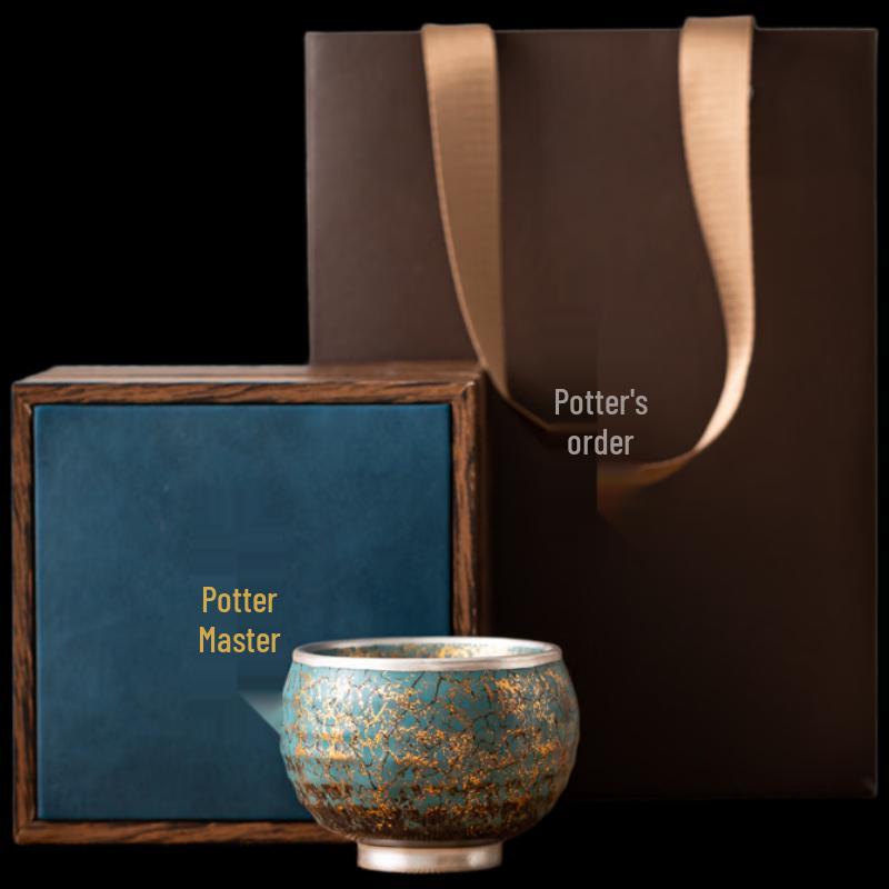 Handcrafted Ink Wash Ceramic Teacup Collection President Cup Gift Box