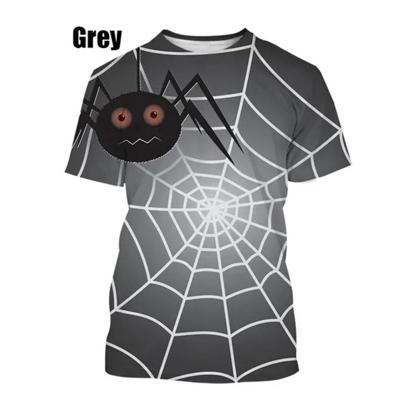 Fashion 3d Printing Spider Web T Shirt For Men Summer Short-sleeved Casual Hip-hop Funny Tees Tops Streetwear Tshirts