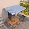 VidaXL Automatic Retractable Awning 500x350 Cm Blue and White 3069026