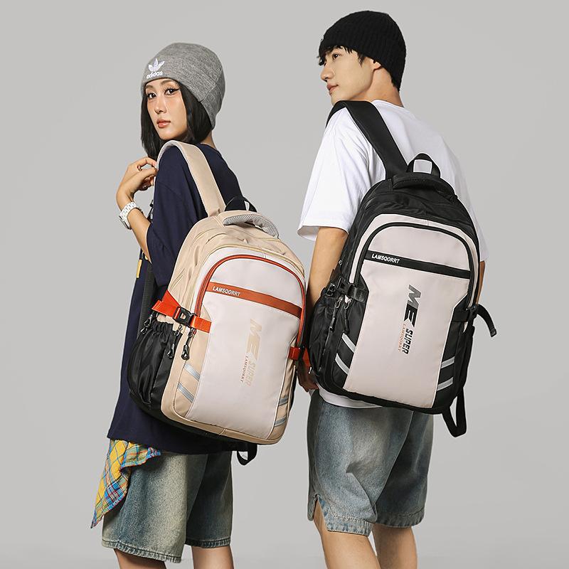 Schoolbag new backpack men's simple large-capacity travel backpack leisure Japanese junior high school student high school student schoolbag