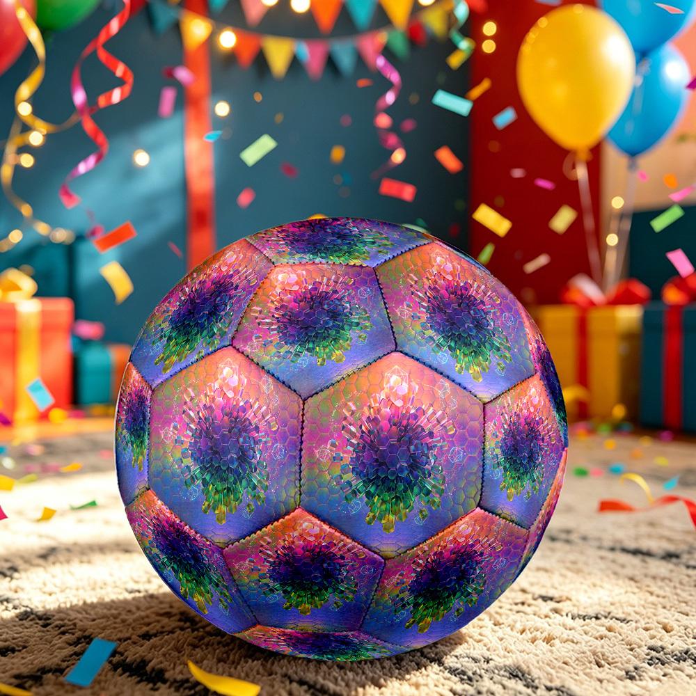 1pc Hexagon Dreams Themed Soccer Ball, Size 5, Lightweight PVC Material, Outdoor Training Soccer Ball Gift. q62259