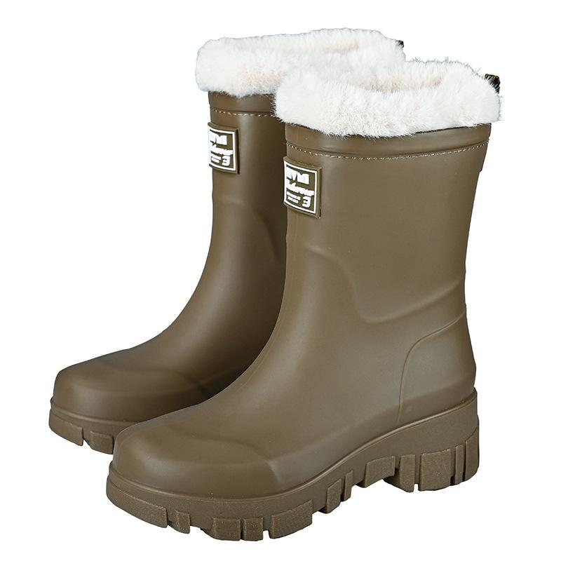 

Женские водонепроницаемые ботинки для катания на лыжах на открытом воздухе со средними и высокими трубами, теплые спортивные ботинки для альпинизма, длинные трубы, ботинки для заброда, резиновые сапоги 41