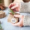CYCLI-Handmade With Love 200Pcs White Paper Gift Labels, For Home Crafts, Candles Tins, Weddings With 1.2" Round Tags& Twine Str