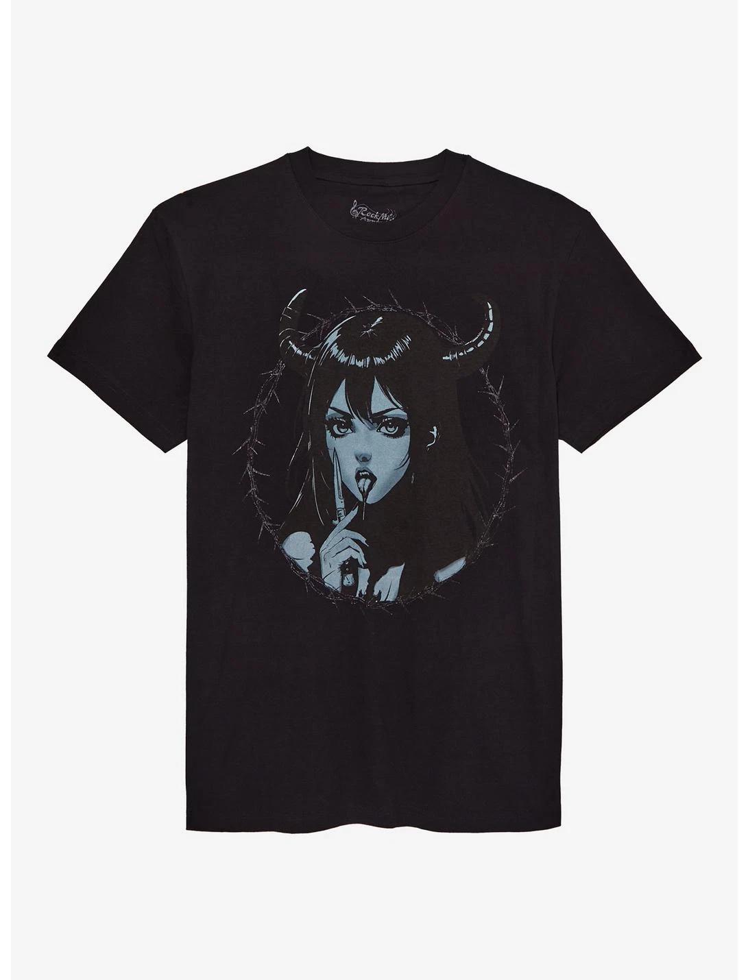 

Magnolia Park Vampire Girl Graphic Tee – Premium Black Cotton Streetwear 3XL