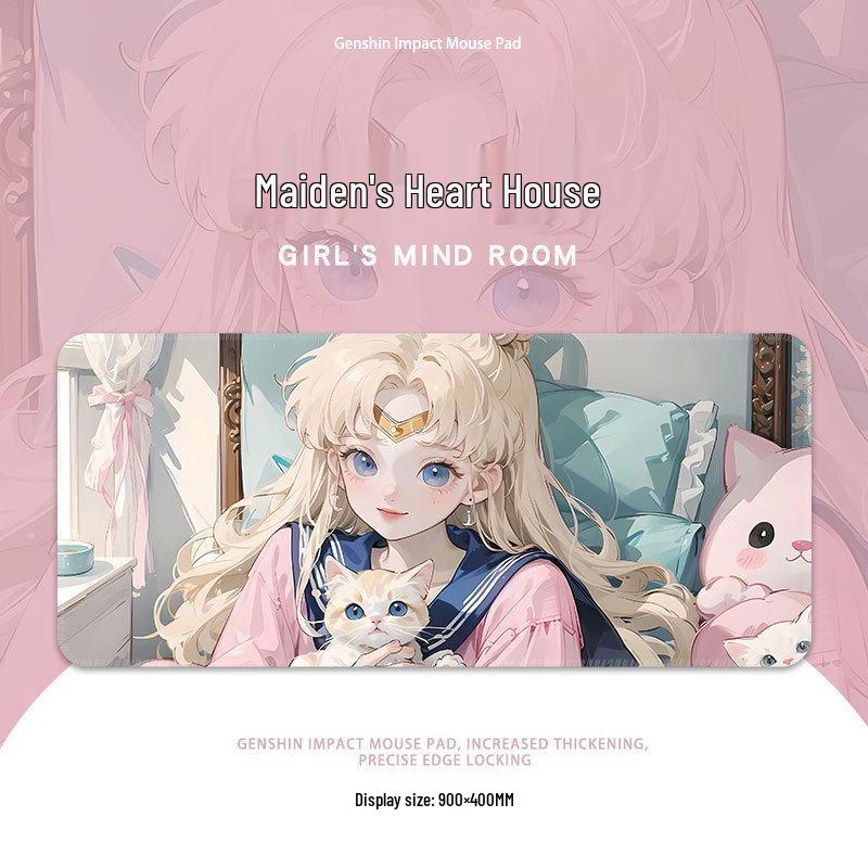 Sailor Moon XL Mouse Pad: Cute, High-Value Office Keyboard Mat Featuring Anime Girls