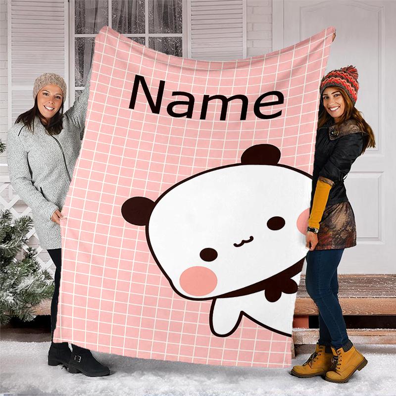 Personalized Custom Name Blanket - Bubu Dudu Print Design,Blanket for Sofa,Bed,Travel,Camping - Soft and Warm, Great Gift