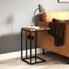 Tavolino Pieghevole, Stazione di Ricarica con Porte USB, Metallo, 39 x 29 x 57 cm, Marrone