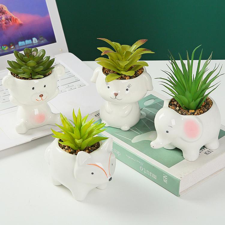 Cute Animal Flower Pot Succulent Pot Ceramics Planter Home Decor Desktop Ornaments Garden Decoration Bonsai Plant Pot