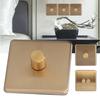 Household Wall Electrical Hardware AC220V Brushed Brass Knob Dimmer Switch Anti Scratch Light Adjustment Controller