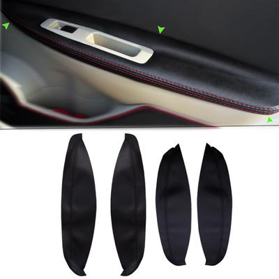 For Nissan QASHQAI J10 2007 - 2015 4pcs Microfiber Leather Door Handle Panels Armrest Covers Protective Trim with Mount