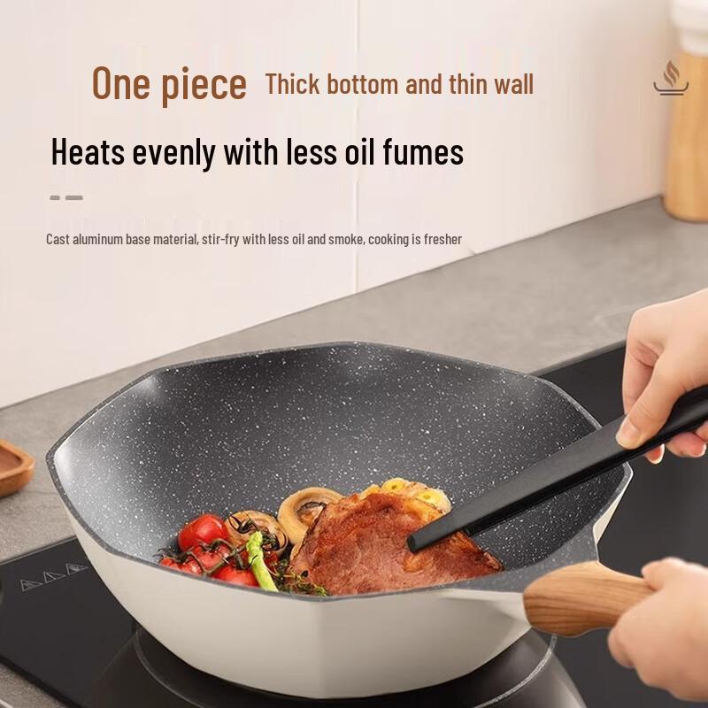 Supor 32cm Octagonal Maifan Stone Non-Stick Wok