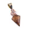 Natural Maryam Jasper 925 Solid Sterling Silver Gift TwoTone Pendant 1.75" H8Z69