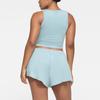 Skims Sleep Henley Tank Solid Soft Round Neck Sleeveless Vest Women tops Sky-Blue SL-TNK-6289W-SKY
