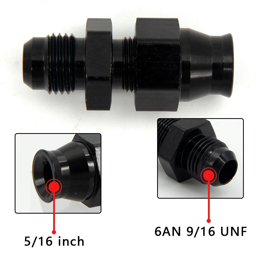 AN6 AN8 AN10 Straight Male To 5/16" 3/8" 1/2" 1/4" Tubing Compression Oil Line Hose End Fitting Adapter Fuel Line Adaptor
