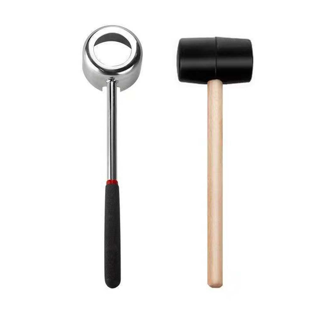 Stainless Steel Coconut Opener Tools Wooden Handle Coconut Puncher  Fruit Opening