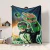 1pc Green Lantern Ring Blanket Lightweight Flannel Throw For Sofa, Bed, Travel, Camping, Livingroom, Office, Couch, Chair, And Bed