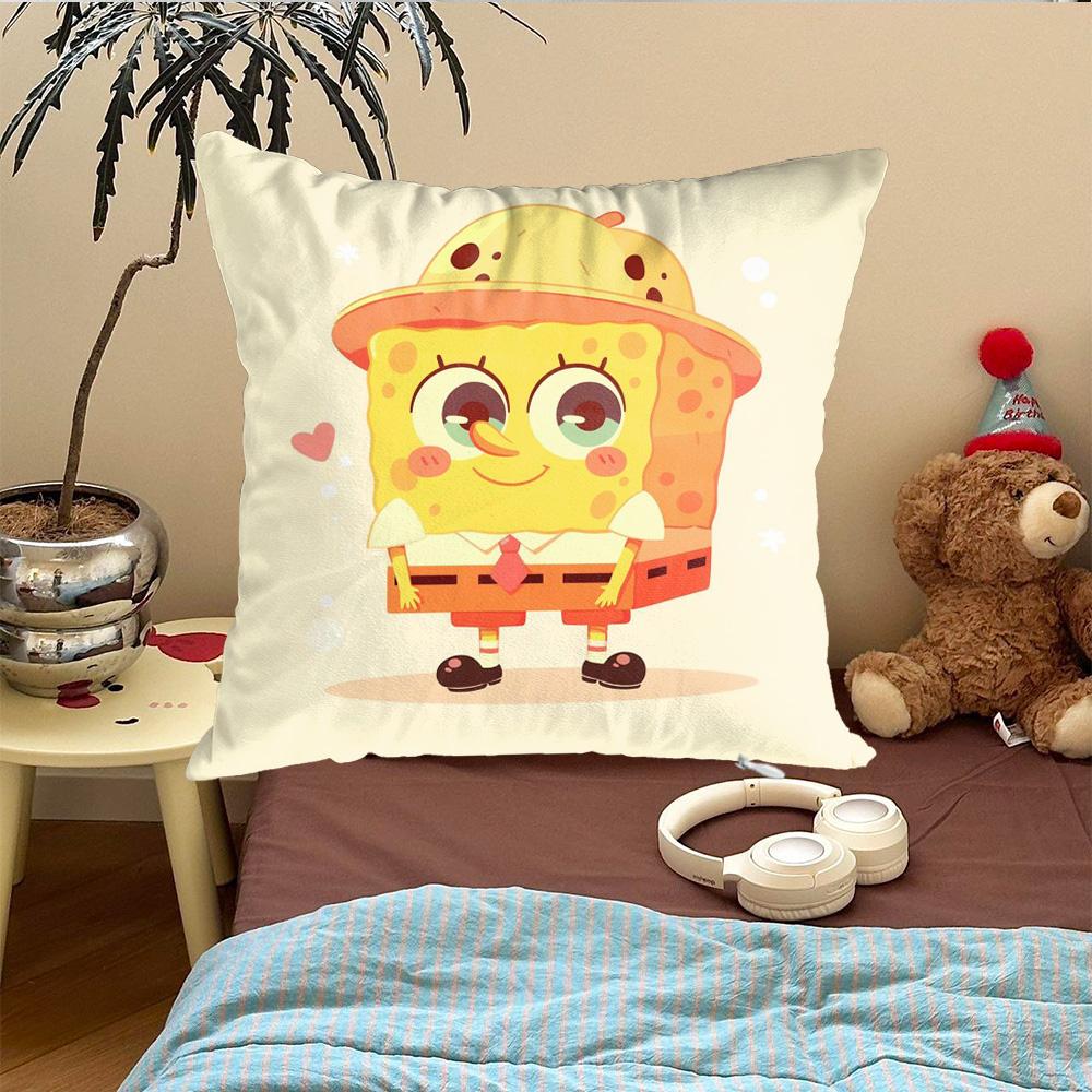 Kawaii S-Spongebob Cushions For Decorative Sofa Cushion Covers Room Decorating Items Personalized Gifts Autumn Decoration Home