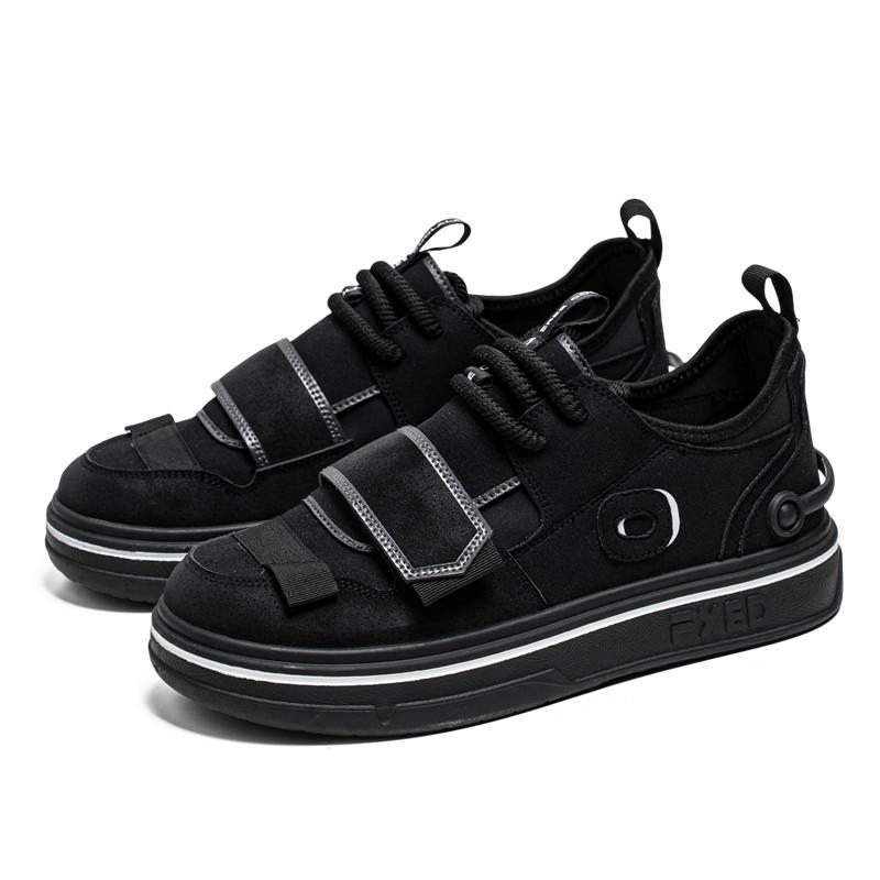 Fashion Hook Loop Men's Gray Sneakers Platform Casual Men Sneakers Comfortable Low-Cut Skateboard Shoes Men zapatillas de hombre