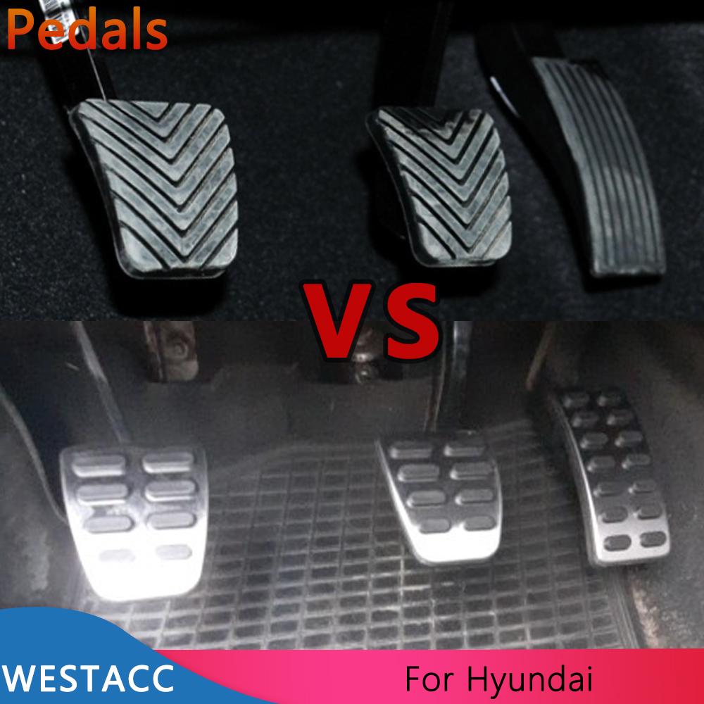 Edelstahl Auto Pedale Gaspedal Bremspedal für Hyundai Ix25 Creta Accent Verna Solaris 2012 - 2015 AT