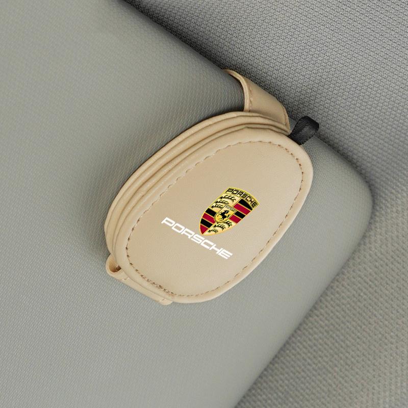 Lczcr3 Car Interior Glasses Clip Sunshade Storage Brace Accessories For Porsche Cayenne Panamera Macan 911 718 Taycan Boxster Cayman918