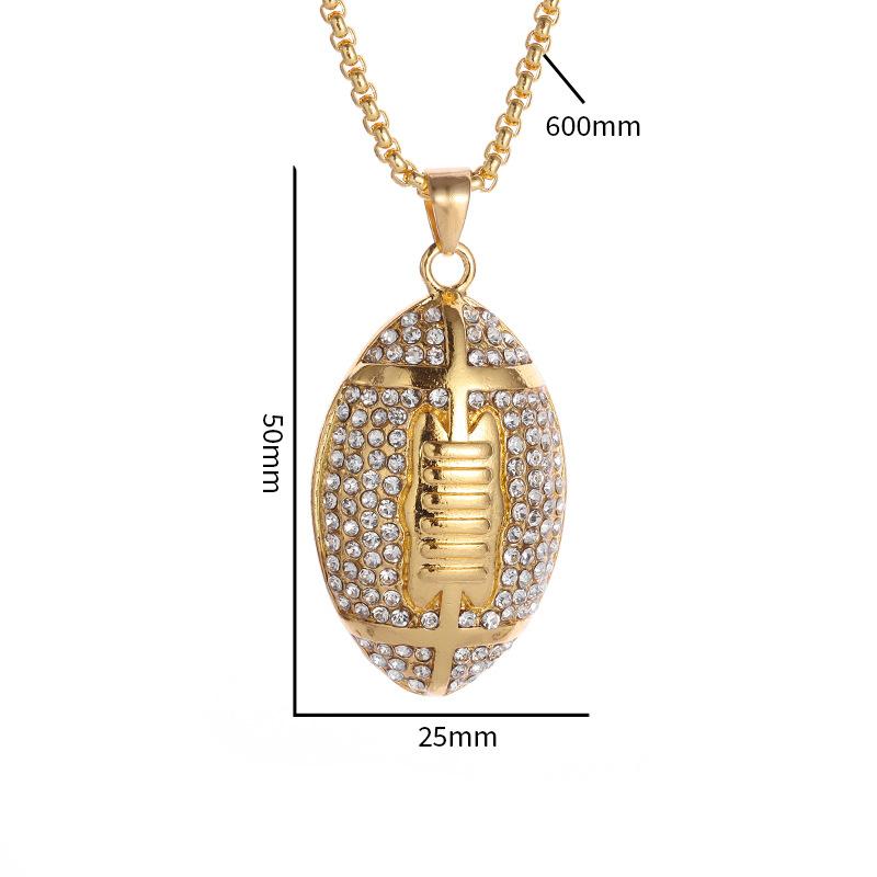 New Hot Selling Accessories In Europe and America Titanium Steel Football Pendant Necklace