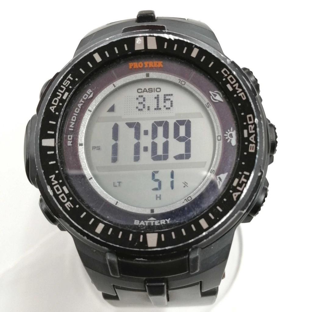 Used CASIO black with scratches PRO TREK