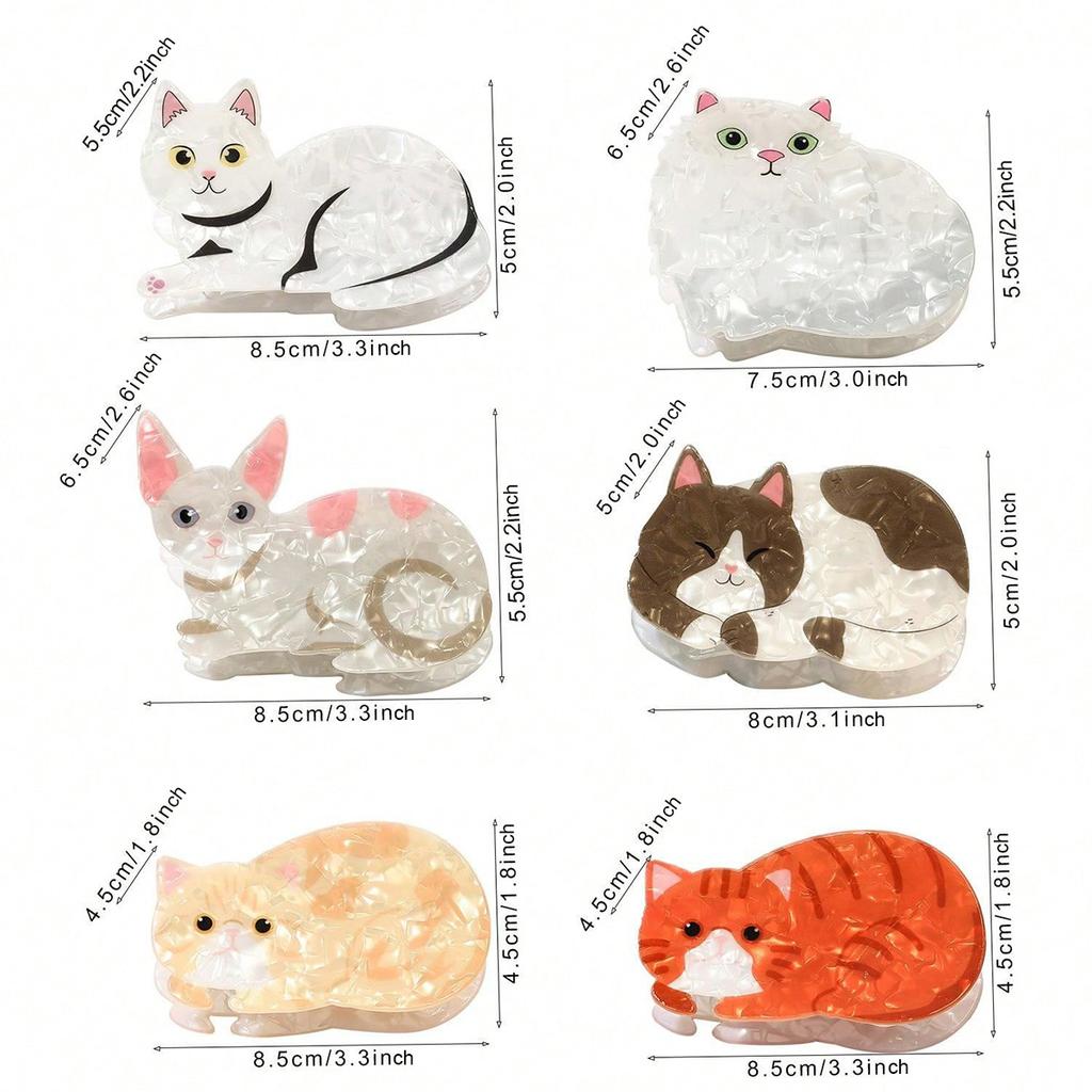 1 Stück Niedliche und Süße Cartoon Orange Katze Handpuppe Kätzchen Haarspange Hochwertige Acryl Haarklammer Hinterkopf Gedrehtes Haar Hai-Klammer